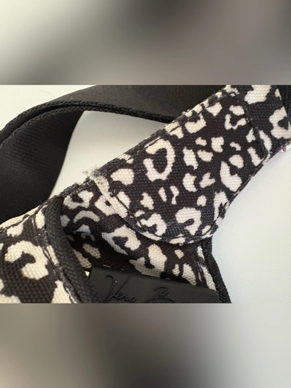 Vera Bradley Black and Cream Leopard-Print Crossbody